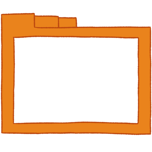  A hollow orange folder with thin lines.